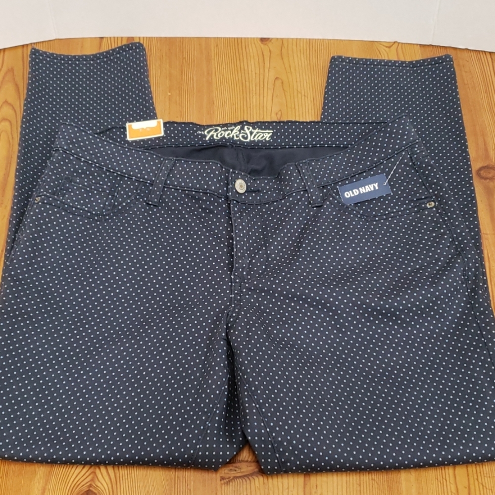 NWT Old Navy Rock Star Skinny Polka Dot Jean's 16R